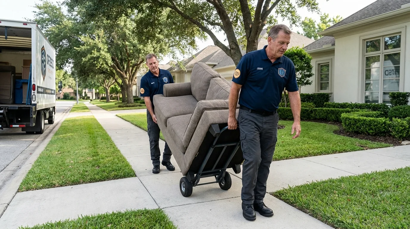 Local residential moving crew loading furniture in Centreville, MD